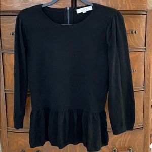Ann Taylor Loft Black Peplum Sweater sz:L